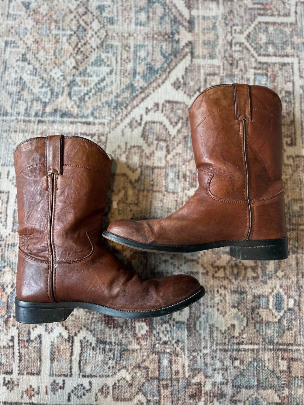 Justin Boots Brown Leather Western Work Boots